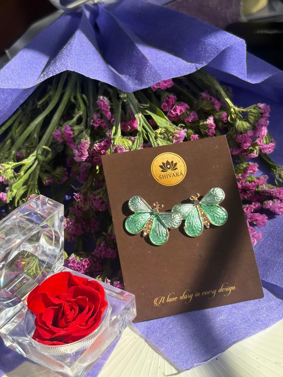 Mint Butterfly Earrings